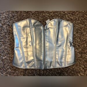 Silver Zipper Corset